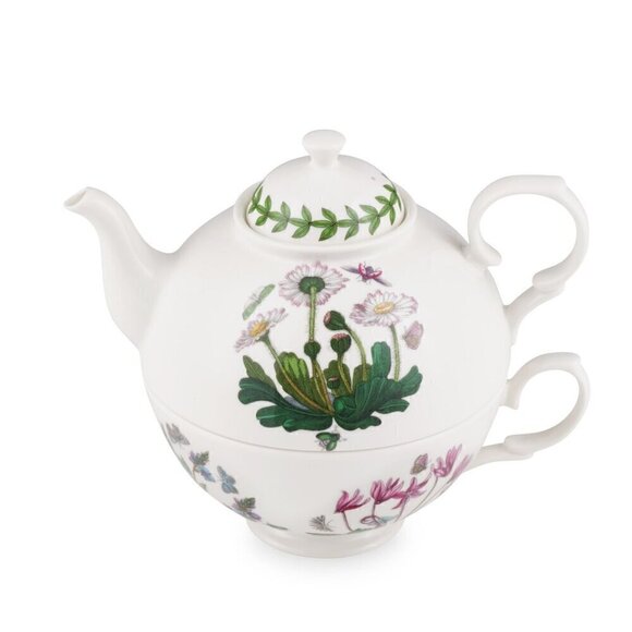 Portmeirion Botanic Garden Individual Teapot Cup Tea for One Set Porcelain 12oz - Picture 2 of 12